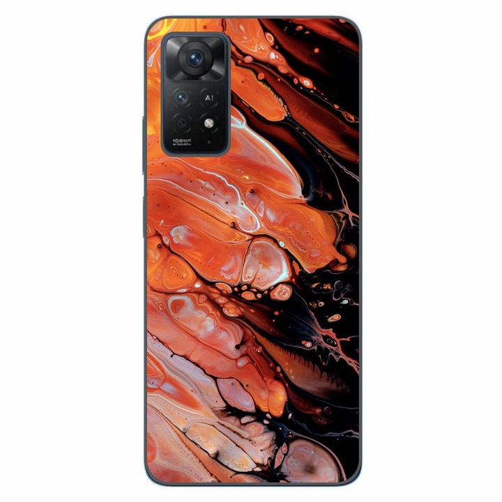 Калъф, съвместим с Xiaomi Redmi Note 11 Pro 4G, 5G Silicon Gel Tpu Модел Abstract Lava Flow