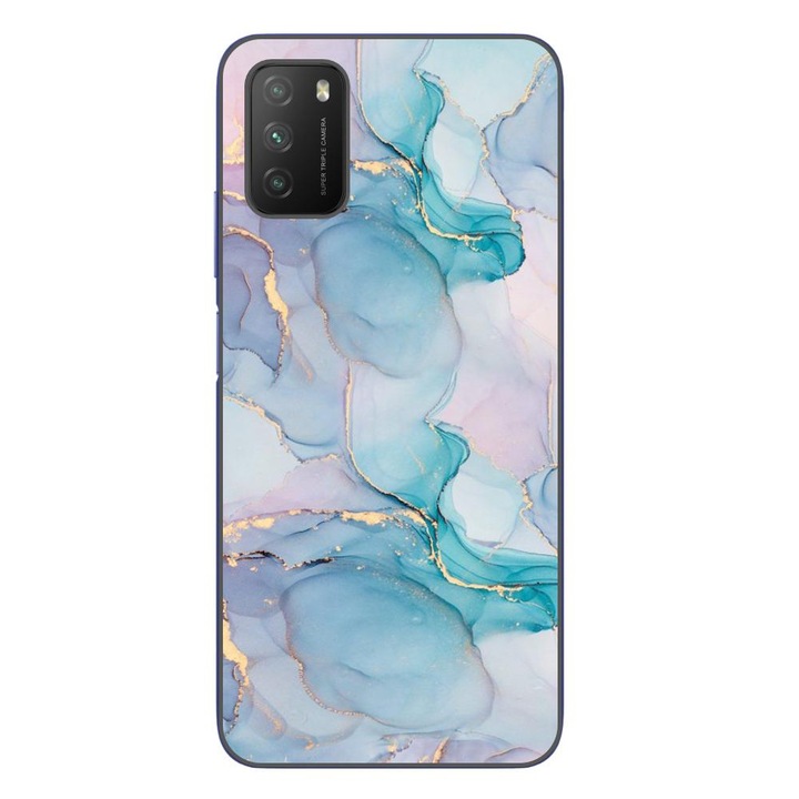 A burkolat kompatibilis a Xiaomi Poco M3 Silicon Gel Tpu Model Abstract Watercolor Marble modellel
