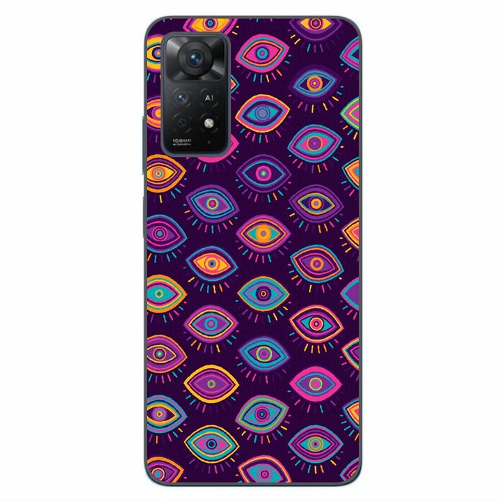Калъф, съвместим с Xiaomi Redmi Note 11 Pro 4G, 5G, Silicon Gel Tpu, Модел Tribal Eyes