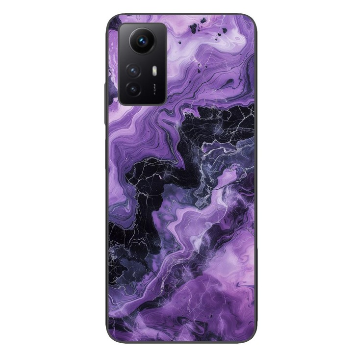 Калъф съвместим с Xiaomi Redmi Note 12s Silicon Gel Tpu Модел Абстрактен лилав мрамор