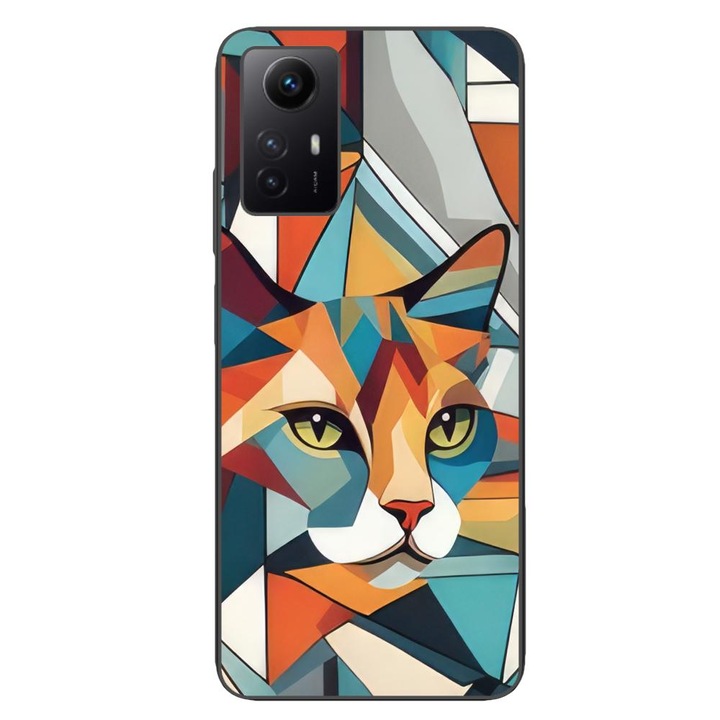 Кейс съвместим с Xiaomi Redmi Note 12s Silicon Gel Tpu Модел Cubic Cat Арт