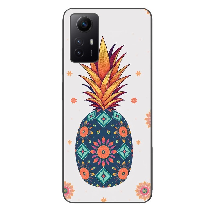 Калъф, съвместим с модел Xiaomi Redmi Note 12s Silicon Gel Tpu Floral Pineapple
