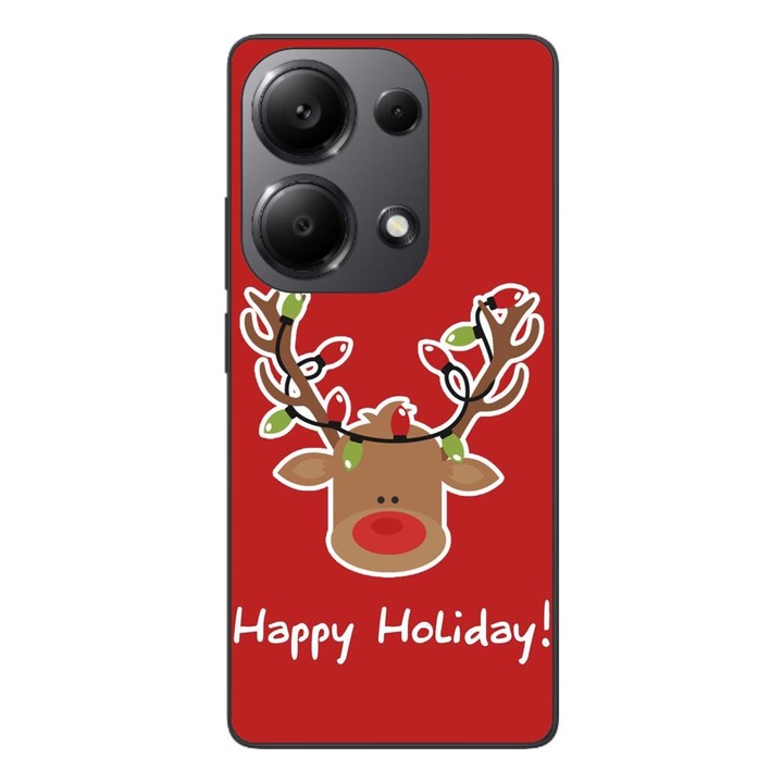 Husa compatibila cu Xiaomi Redmi Note 13 Pro 4G Silicon Gel Tpu Model Craciun Ren Happy Holiday