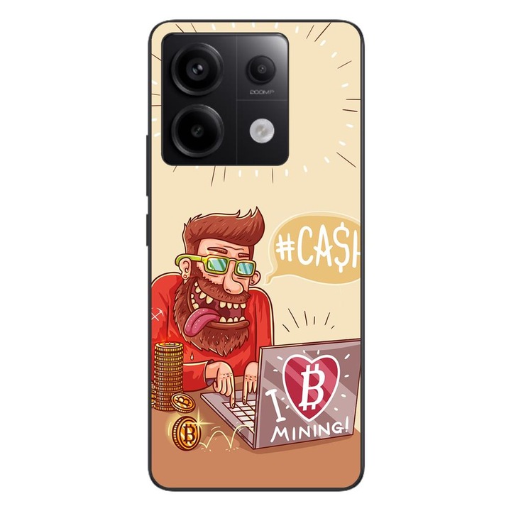 Husa compatibila cu Xiaomi Redmi Note 13 Pro 5G Silicon Gel Tpu Model BTC Mining