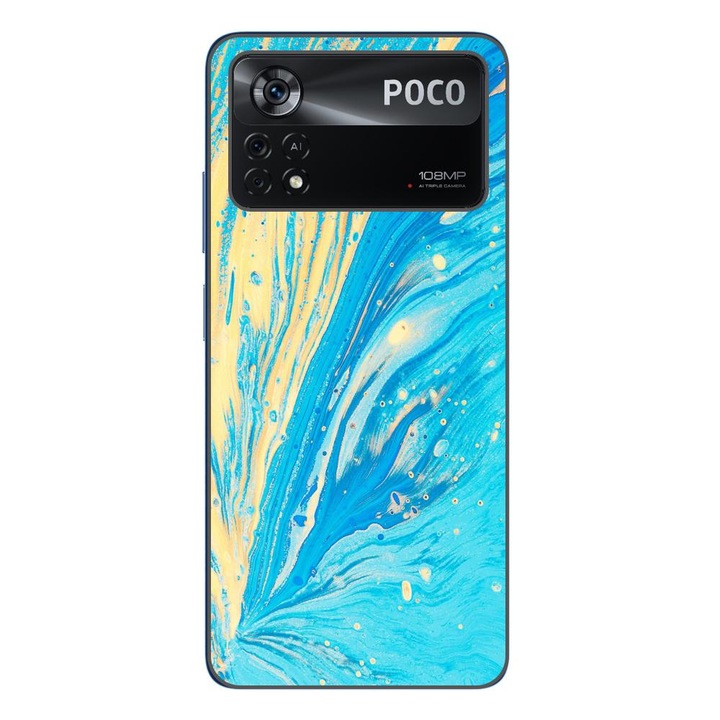 Кейс съвместим с Xiaomi Poco X4 Pro Silicon Gel Tpu Модел Aqua Bloom