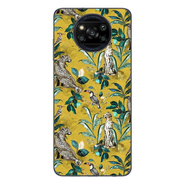 Husa compatibila cu Xiaomi Poco X3 Pro Silicon Gel Tpu Model Yellow Jungle Pattern