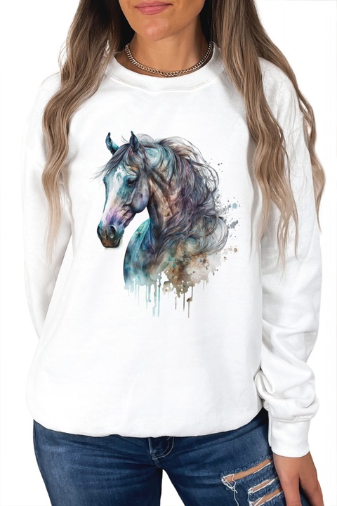 Bluza Majestic Horse, Alb