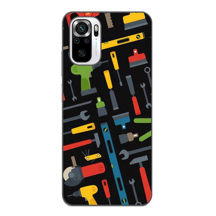 Husa compatibila cu Xiaomi Poco M5s Silicon Gel Tpu Model Unelte Pattern