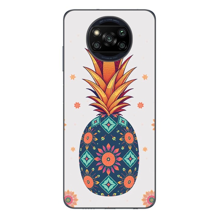 Калъф, съвместим с модел Xiaomi Poco X3 Pro Silicone Gel Tpu Floral Pineapple