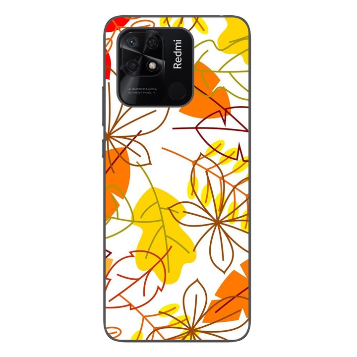 A burkolat kompatibilis a Xiaomi Redmi 10C Silicon Gel Tpu modellel Autumn Vivid Leaves