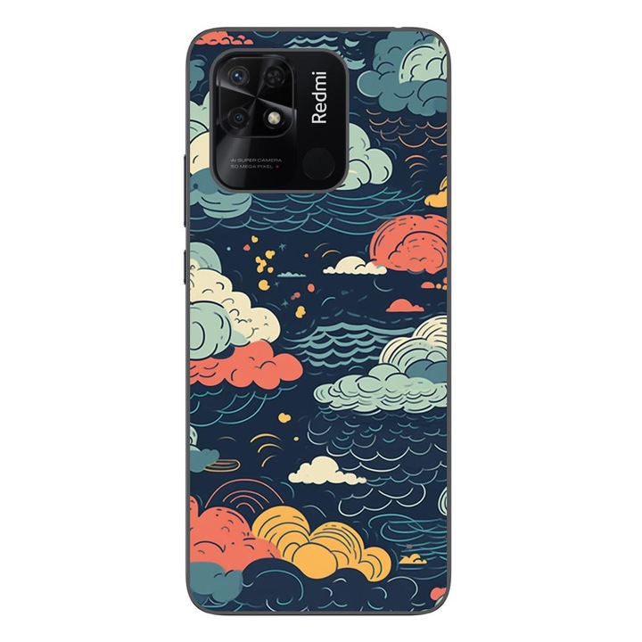 A burkolat kompatibilis a Xiaomi Redmi 10C Silicon Gel Tpu Model Mystic Night Sky modellel