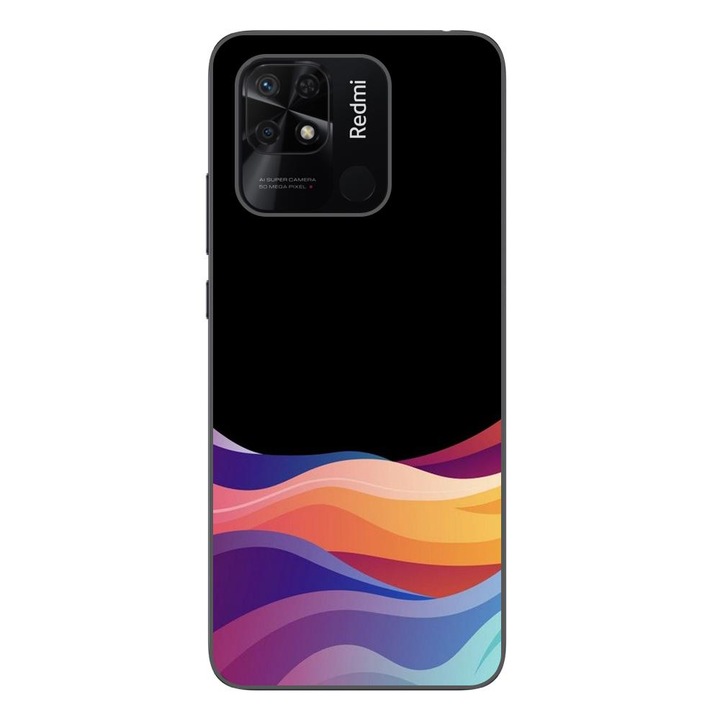 Кейс съвместим с Xiaomi Redmi 10C Silicon Gel Tpu Модел Neon Waves