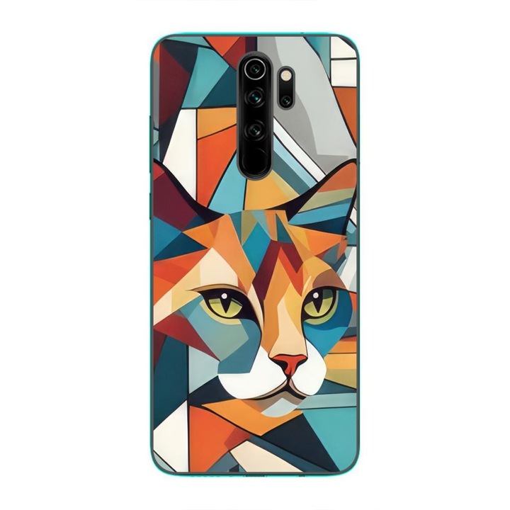 Кейс съвместим с Xiaomi Redmi Note 8 Pro Silicon Gel Tpu Модел Cubic Cat Арт