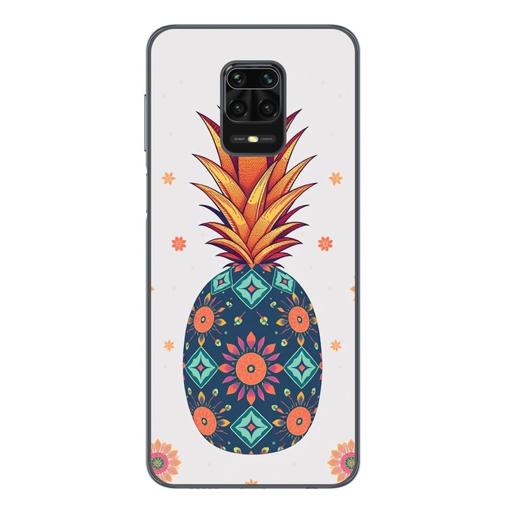 Husa compatibila cu Xiaomi Redmi Note 9 Pro Silicon Gel Tpu Model Floral Pineapple