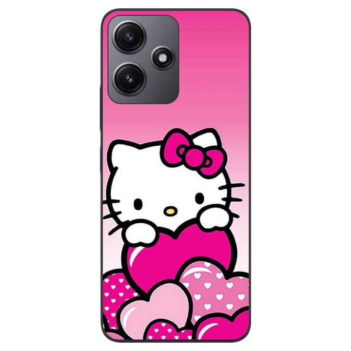 Husa compatibila cu Xiaomi Redmi 12 5G Silicon Gel Tpu Model Hello Kitty Pink Hearts