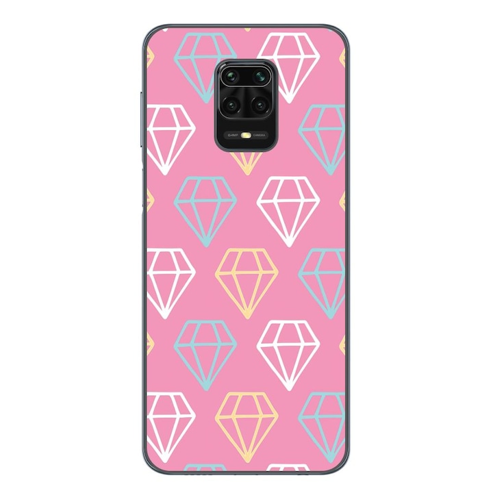 Husa compatibila cu Xiaomi Redmi Note 9 Pro Silicon Gel Tpu Model Diamond Pattern Doodles