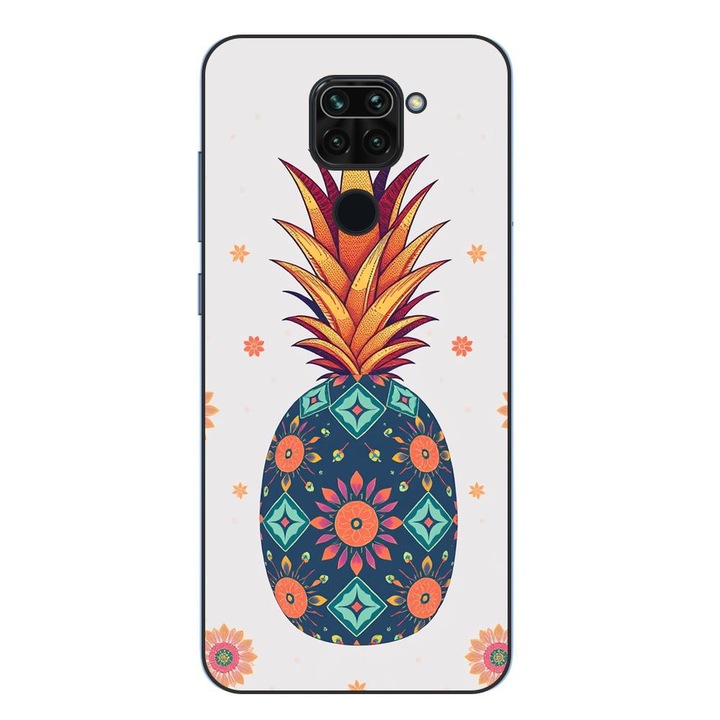 Husa compatibila cu Xiaomi Redmi Note 9 Silicon Gel Tpu Model Floral Pineapple