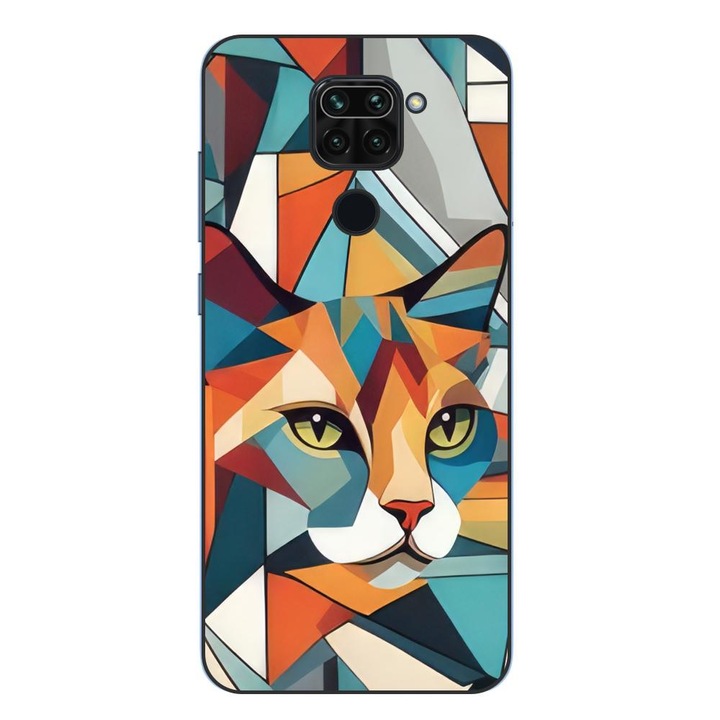Кейс съвместим с Xiaomi Redmi Note 9 Silicon Gel Tpu Модел Cubic Cat Арт
