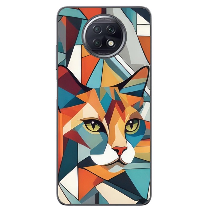 Кейс съвместим с Xiaomi Redmi Note 9T Silicon Gel Tpu Модел Cubic Cat Арт