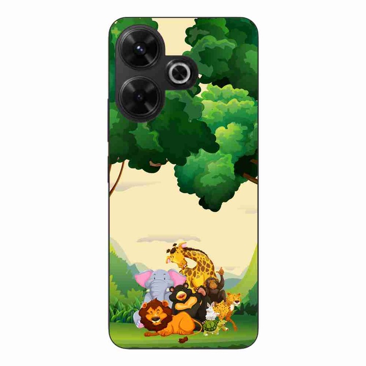 Калъф, съвместим с Xiaomi Redmi 13 4G Silicone Gel Tpu Jungle Модел с животни