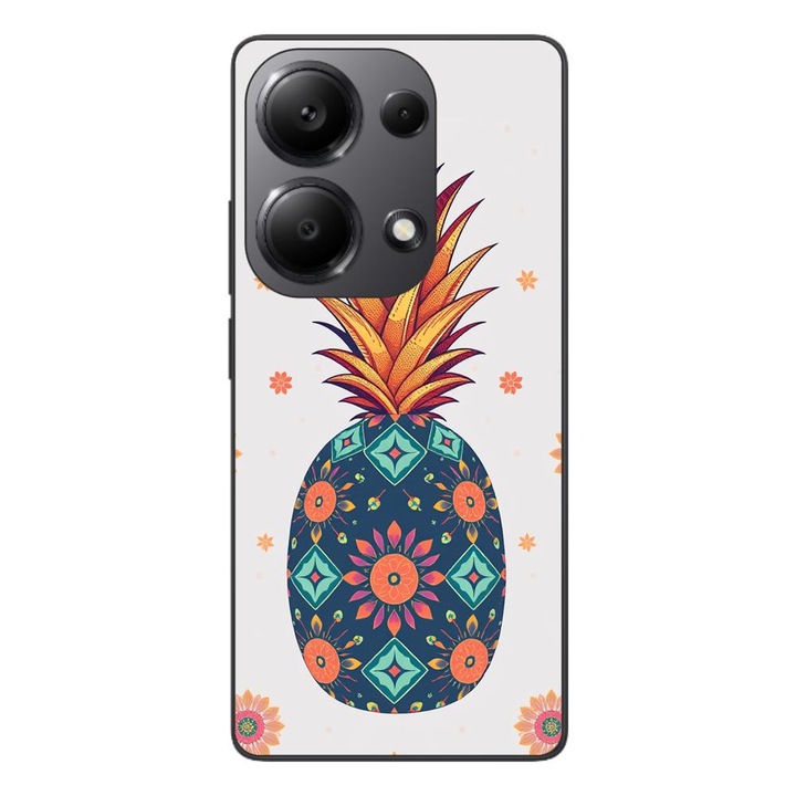 Husa compatibila cu Xiaomi Redmi Note 13 Pro 4G Silicon Gel Tpu Model Floral Pineapple