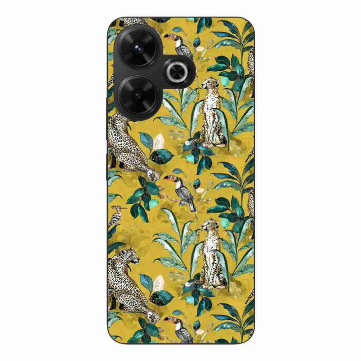 Husa compatibila cu Xiaomi Redmi 13 4G Silicon Gel Tpu Model Yellow Jungle Pattern