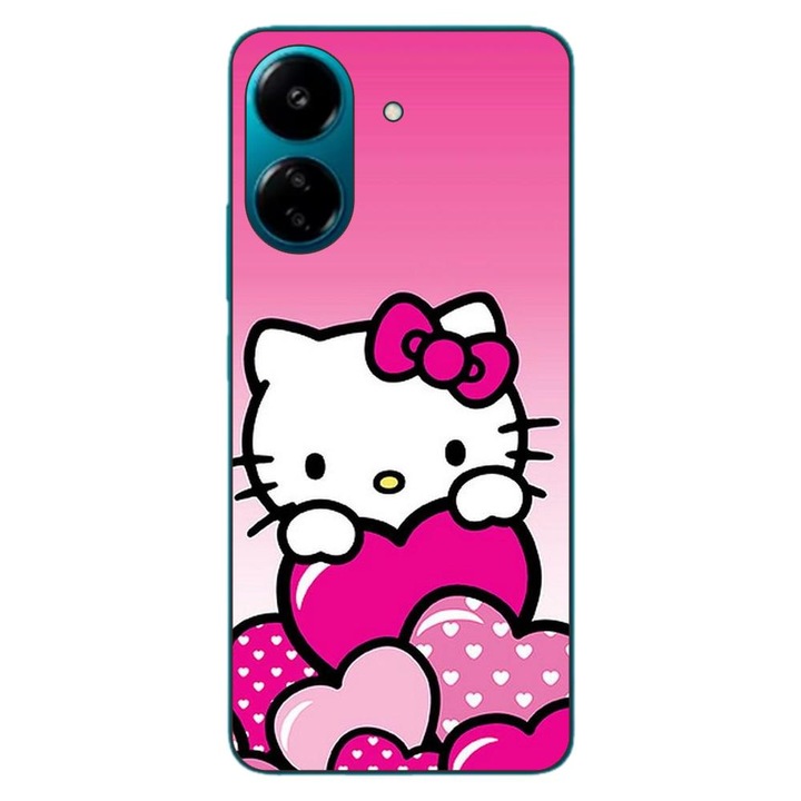 Кейс съвместим с Xiaomi Redmi 13C 4G Silicon Gel Tpu Модел Hello Kitty Pink Hearts