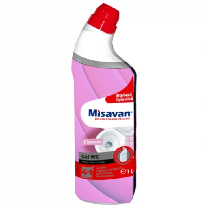 WC tisztító oldat Misavan Gel Wc Flowers 4in1, 1l