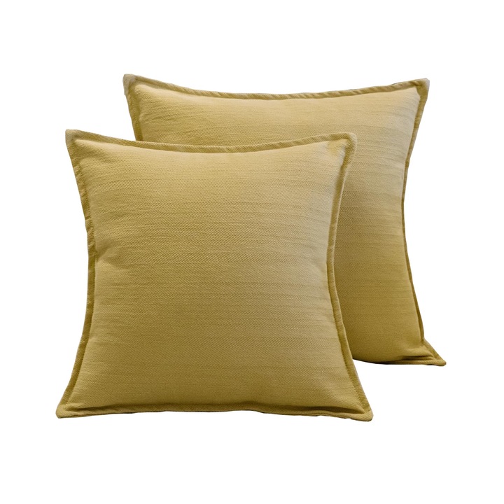 Set 2 fete de perna decorativa UIQ, 45 x 45 cm, Galben