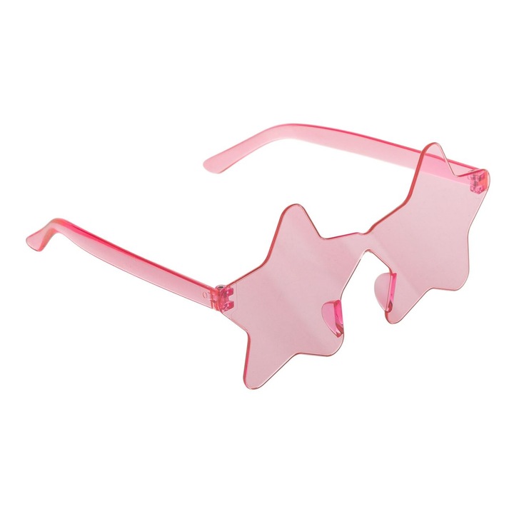 Ochelari Deghizare, Model Stea, Plastic, Roz/Albastru