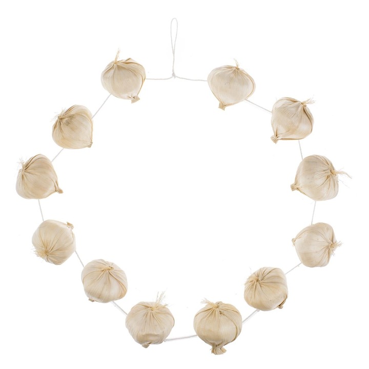 Colier Accesorii Deghizare, Model Usturoi, Set 12 Bucati, Culoare Bej