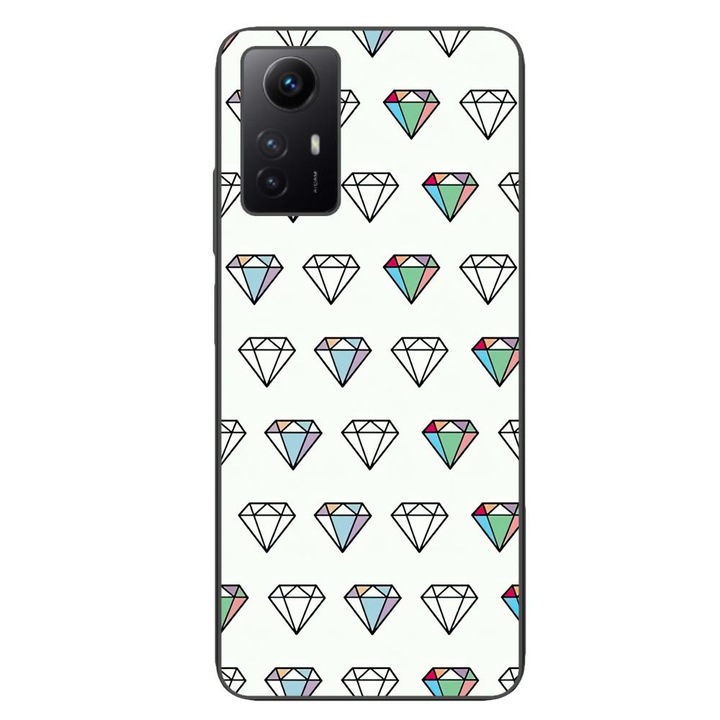 Калъф, съвместим с модел Xiaomi Redmi Note 12s, Силикон гел Tpu, Diamonds Pattern, Прозрачен