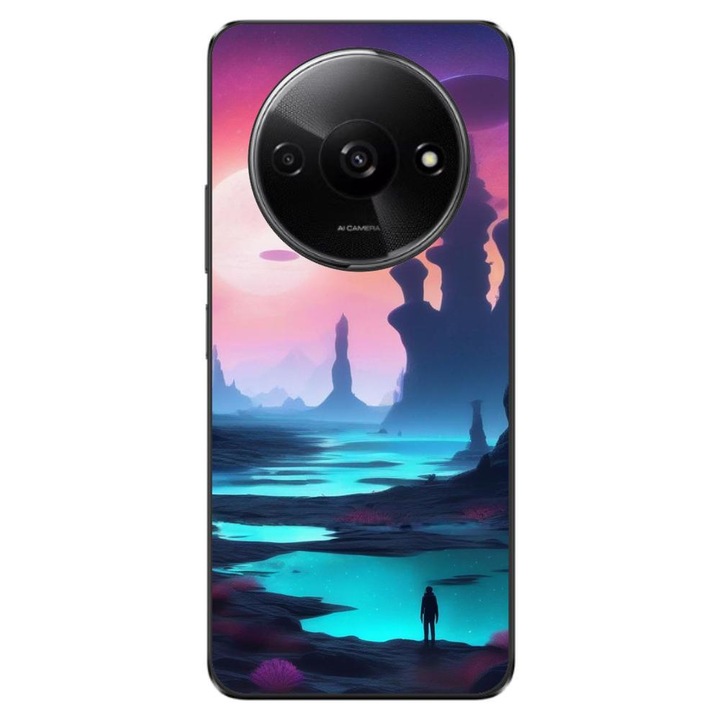 Капак, съвместим с Xiaomi Redmi A3 4G Silicon Gel Tpu Модел Mystic Planet