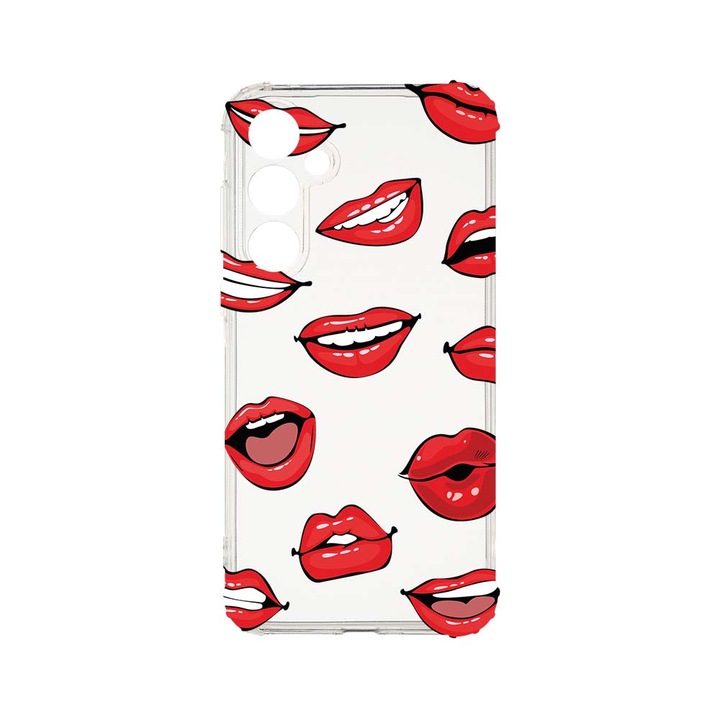 BestCase® Husa Anti Shock 1.5MM, Compatibila Cu Samsung Galaxy A55 5G, Lips - Kiss Pattern, Air Cushion Technology, AS 1431