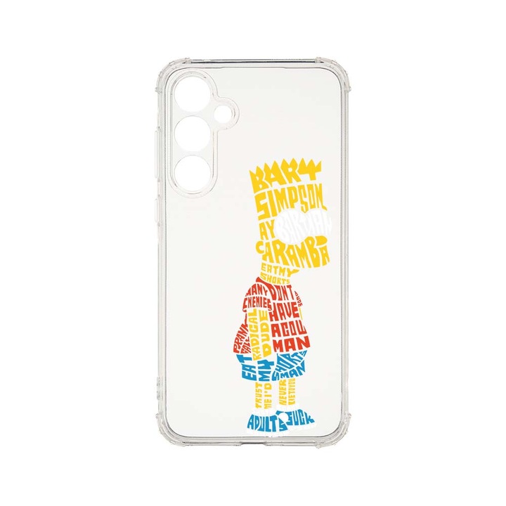 BestCase® Husa Anti Shock 1.5MM, Compatibila Cu Samsung Galaxy A55 5G, Calligraphy Bart Simpson, Air Cushion Technology, AS 1512