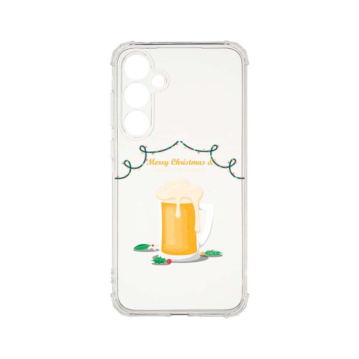 BestCase® Husa Anti Shock 1.5MM, Compatibila Cu Samsung Galaxy A55 5G, Happy New Beer!, Air Cushion Technology, AS 1606