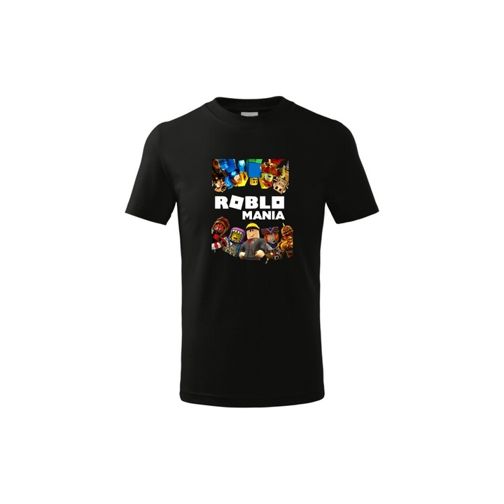 Rövid ujjú gyermek póló, Roblox Roblomania, Fekete