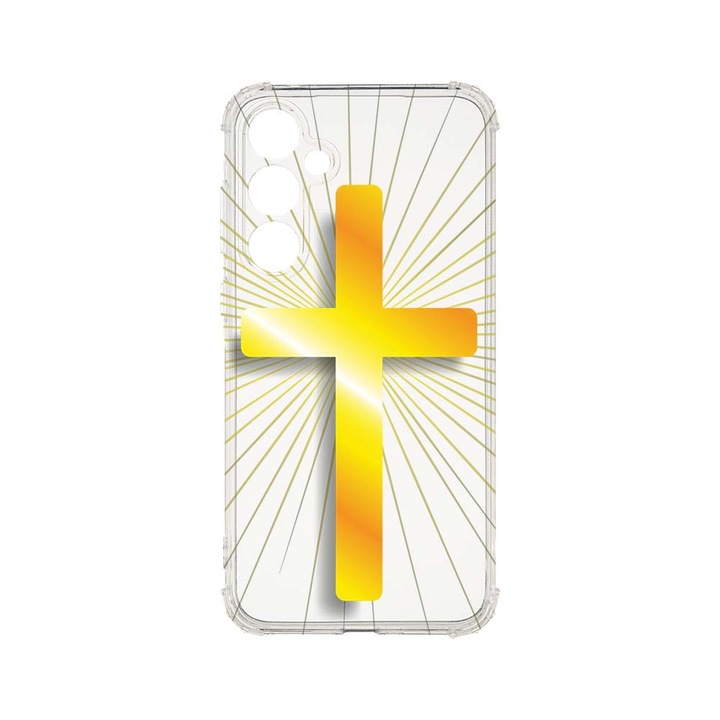 BestCase® Husa Anti Shock 1.5MM, Compatibila Cu Samsung Galaxy A55 5G, Golden Cross, Air Cushion Technology, AS 1786