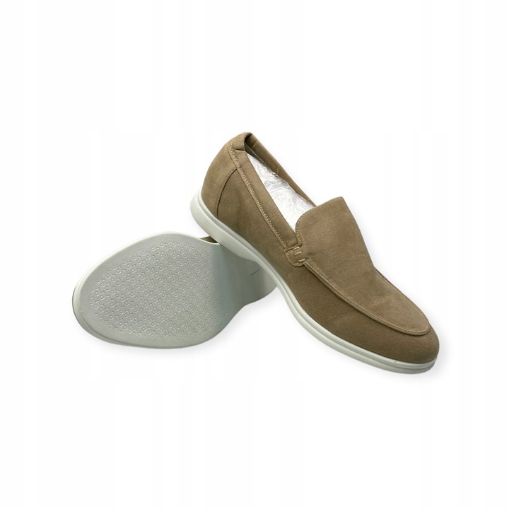 Férfi mokaszinok, Old Money, természetes bőr, bézs, belső támasztótalp, 40 EU