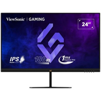 Monitor Gaming LED IPS ViewSonic 23.8", Full HD (1920x1080), 180Hz, 1ms, AMD FreeSync, HDR10, 2x HDMI, Display Port, Jack, VESA, negru