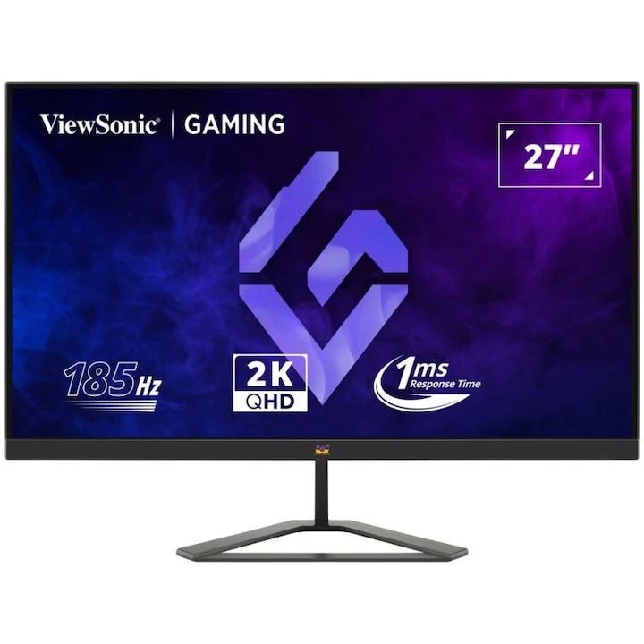 Монитор Gaming LED IPS ViewSonic 27", QHD (2560x1440), 185Hz, 1ms, AMD FreeSync™, HDR10, 2x HDMI, Display Port, Jack, VESA, Черен