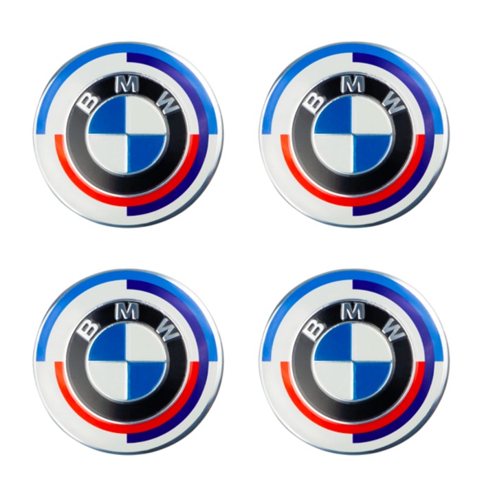 4 db kerékburkolat készlet 68 mm, BMW alufelnihez, 50 év