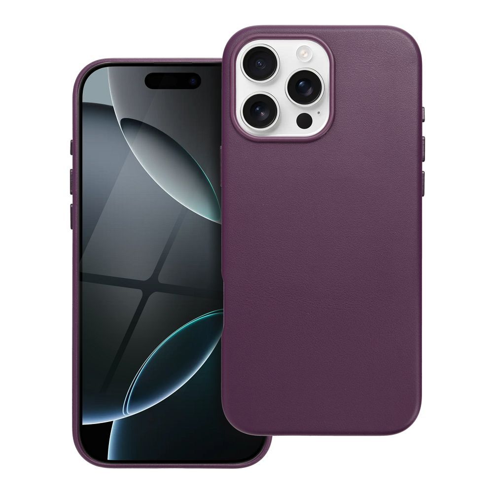Husa pentru iPhone 16 Pro Daden® MagCover Leather, Magsafe, Piele Naturala, Antisoc, Incarcare Wireless, Violet