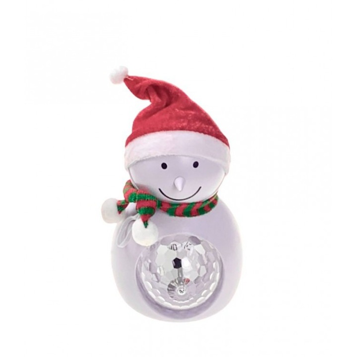 Lampa de proiectie, Snowman, 6 culori, culoare alb/rosu
