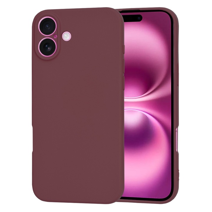 Високо защитен калъф за iPhone 16 Plus, Timacondesign, P23, Canvas, Plum Elegant Ruby