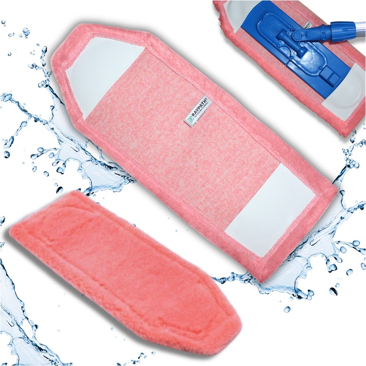 Rezerva mop, Raypath, Pink Dry Dusting Mopa, Tehnologie Nano Silver, Antialergice, Ecologice, Roz