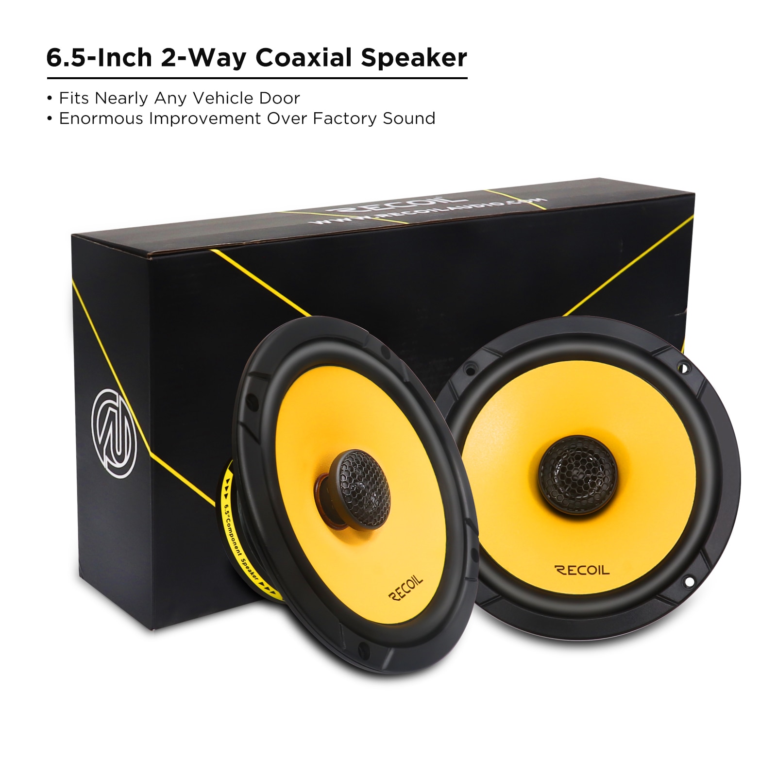 Set 2 difuzoare auto Recoil RLX 65, coaxiale, 16.5 cm, 40W RMS