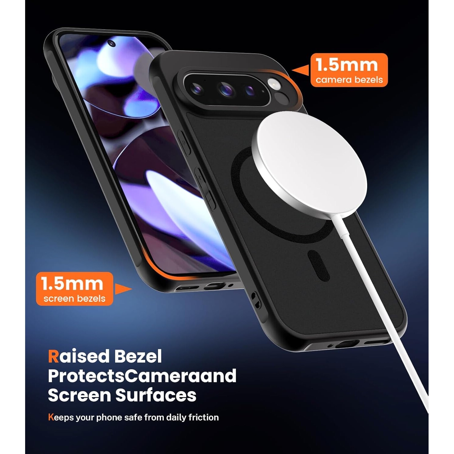 Husa pentru Google Pixel 9 Pro cu MagSafe Ghost Series frosted - negru