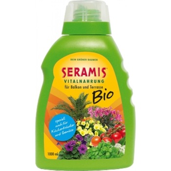 Fertilizator concentrat Seramis Hrana Vitala Bio pentru plante de balcon si de terasa, in bidon de 1 l, pentru petunii, muscate curgatoare, clopotei s.a Fertilizator concentrat Seramis Hrana Vitala Bio pentru plante de balcon si de terasa, in bidon de 1 l, pentru petunii, muscate curgatoare, clopotei s.a