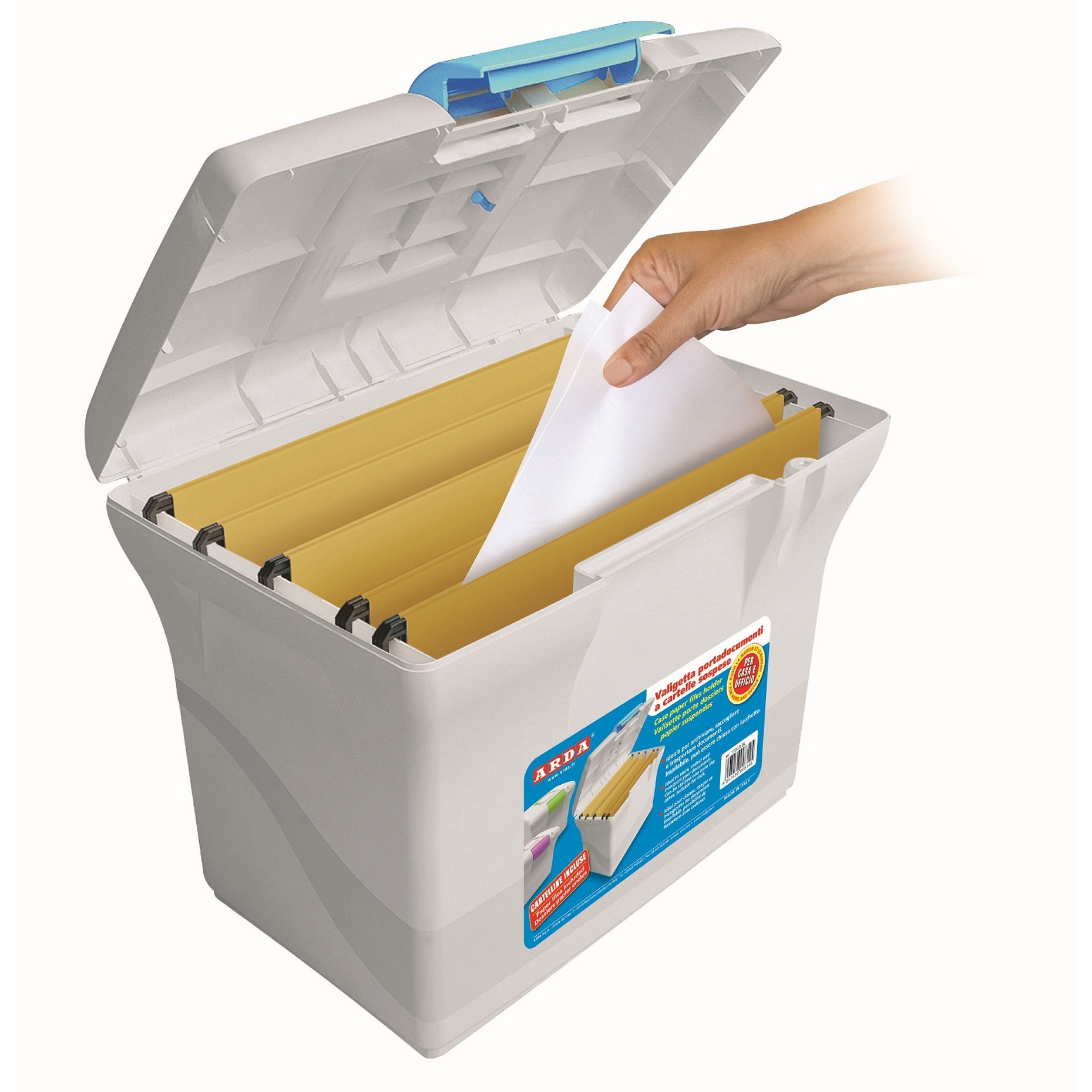 Container pentru transport dosare, albastru, AR170BL